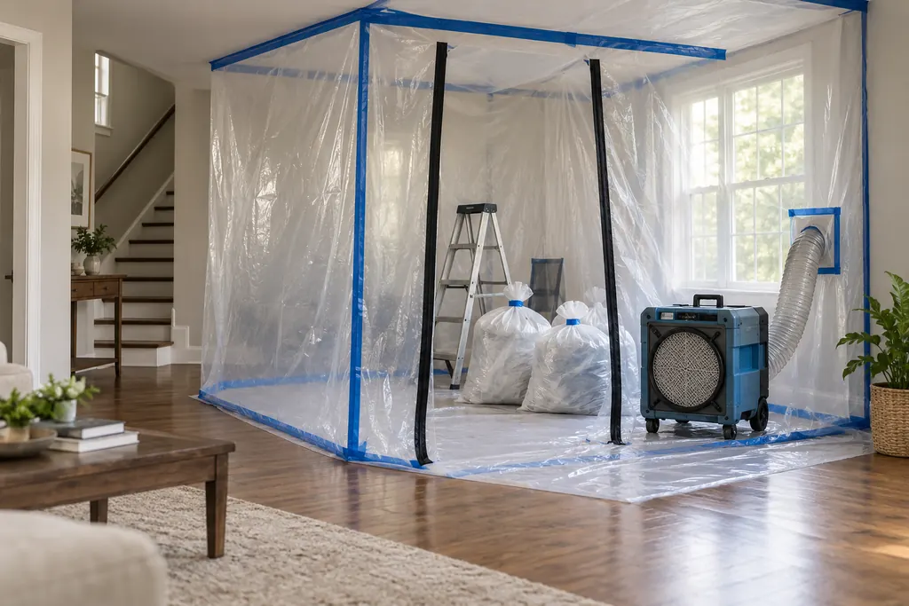Containment barrier and air-filtration equipment